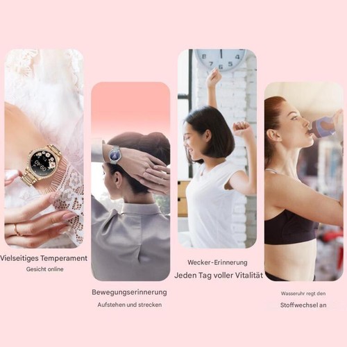 Smartwatch Damen Frauen mit Telefonfunktion Armbanduhr für iPhone Samsung Huawei - Bild 6 von 12