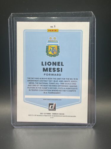 21-22 DONRUSS SOCCER LIONEL MESSI NO.1 ARGENTINA - Picture 2 of 2
