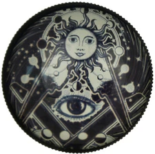 2" Pretty Crystal Ball Sun Eye Hand Muller Tobacco Spice Smoke Herb Grinder