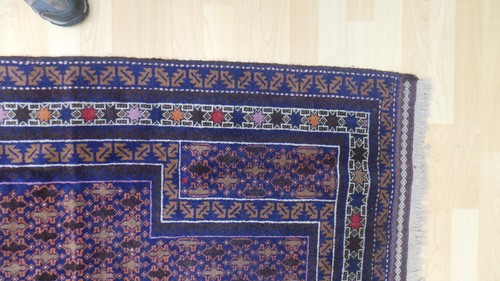 Afghan Carpet Rug Oriental Hand Made Wool Vintage Belouch 5ft 1" x 3ft 1" - Picture 11 of 12