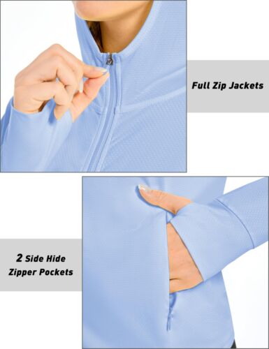 Women's UPF 50+ Sun Protection Shirts Lightweight Full Zip Hoodie Long Sleeve US - Picture 59 of 66