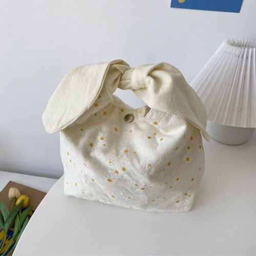Canvas Women Handbag Rabbit Ears Storage Bags Cute Lunch Bags - Picture 4 of 8