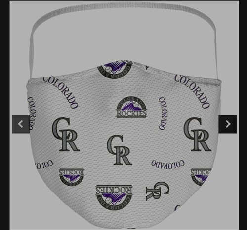Adult Colorado Rockies Fanatics Branded All Over Logo Face Covering 3-Pack - Imagen 4 de 4