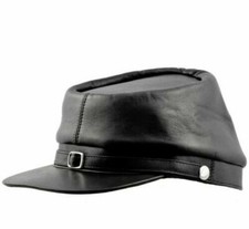 American Civil War Leather Kepi Cap Replica History Confederate Militaria