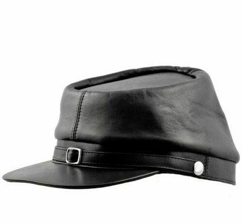 Gorra Kepi de cuero de la Guerra Civil Americana réplica historia militar confederada - Imagen 1 de 2