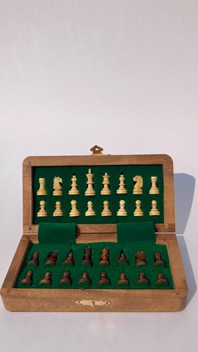 Chess Board Set for Adults & Kids, 12" Wooden Folding Tournament Chess Boards. - Picture 17 of 18