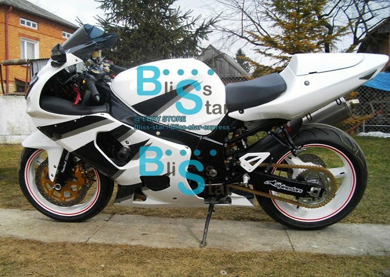 White INJECTION Fairing + Tank Cover Fit Suzuki GSX-R750 2002 2001-2003 111 A4 image
