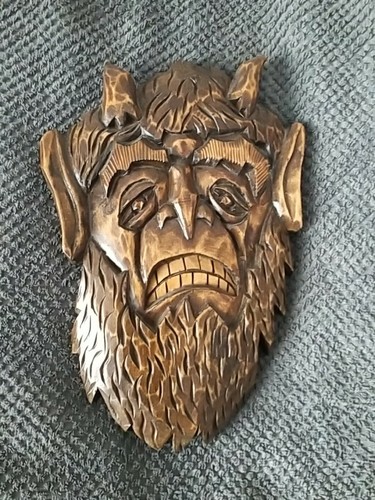 Wooden DEVIL EVIL traditional Handmade Hand Crafted VINTAGE OLD RARE CARVED - Picture 1 of 5