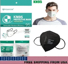 Powecom KN95 Protective Face Mask Respirator KN 95 GB2626-2019 ✅ White | Black