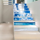 3D Cloud Beach AZ918 Stair Risers Decoration Mural Vinyl Wallpaper Kay