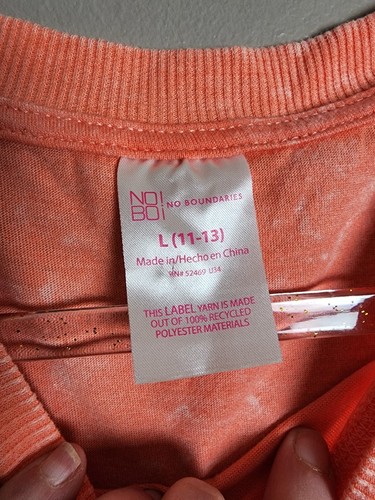 No Boundaries Women's Orange Tie Front Tee Size Large - Picture 4 of 6