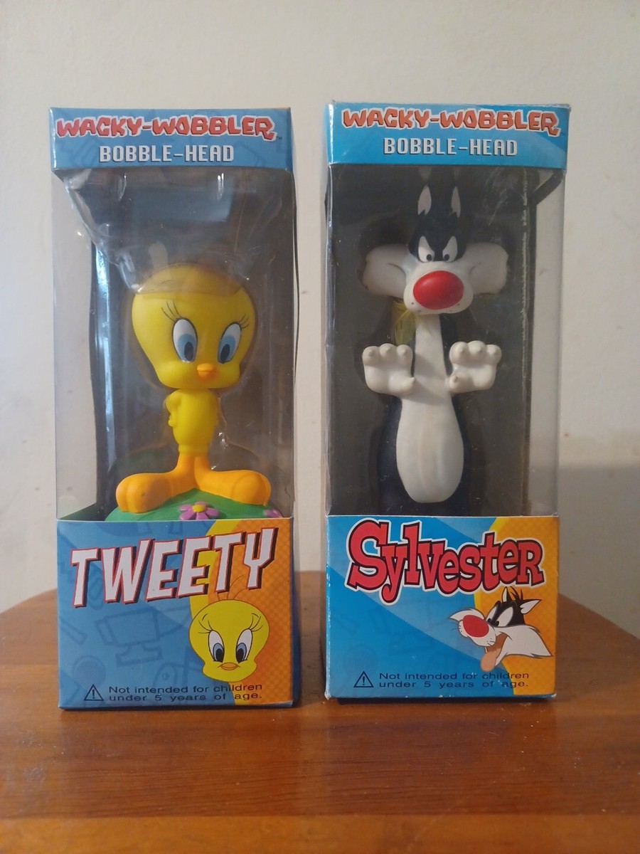 Sylvester Cat and Tweety Bird Wacky Wobbler Bobblehead Pair