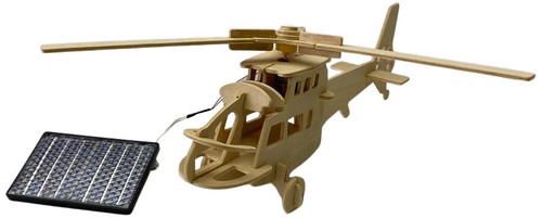 Solarbetriebenes hölzernes Hubschraubermodell mit Motor Lernset - Bild 2 von 5