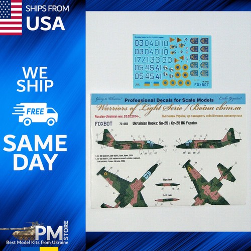 Foxbot 72-055 Decals for Ukrainian Rooks: Sukhoi Su-25, Military Aircraft 1/72 - Picture 1 of 12