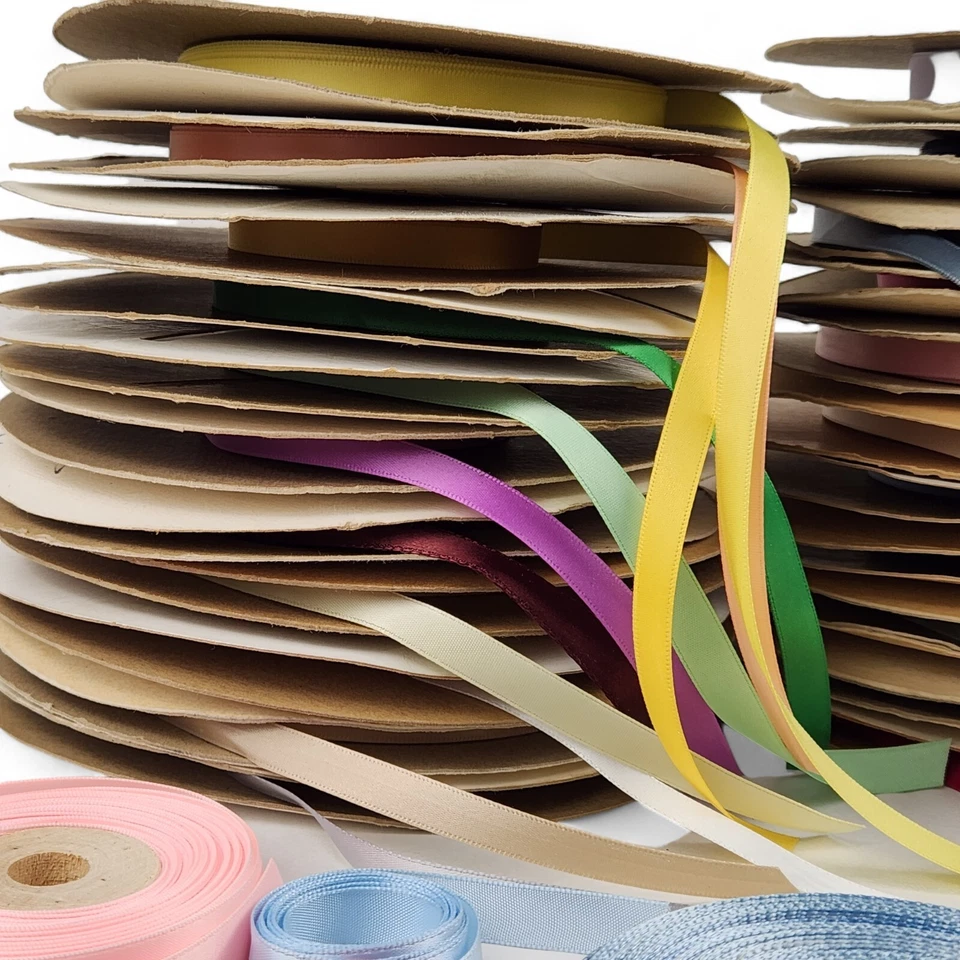 Vintage Satin Ribbon Trim Woven Edge Lot of 800 plus yards Assorted Colors 1980s - Image 4 of 4