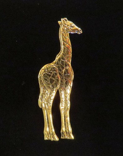 Giraffa da collezione piatto oro 24 carati giraffa spilla zoo animali africani - Foto 9 di 12