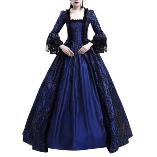 Damen Vintage Mittelalter Viktorianisch Kleid Renaissance Ballkleider Kleider Kostüm - Bild 10 von 27