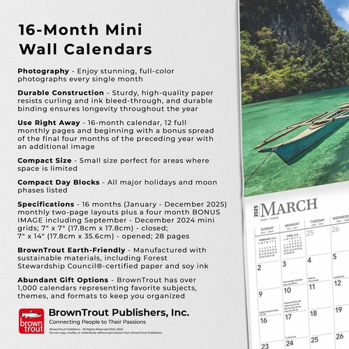 Paradise | 2025 7 x 14 Inch Monthly Mini Wall Calendar - Picture 6 of 9