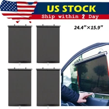 4Pcs Car Side Window Roller Sun Shade Cover Shield UV Protection Retractable
