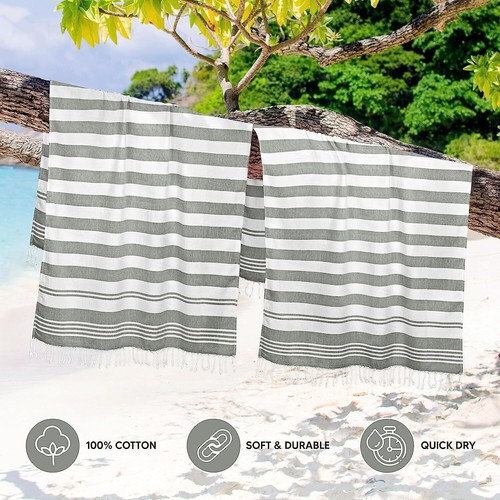 4 Pack Turkish Beach Towel (40 x 72 Inches) 100% Cotton Oversized Utopia Towels - Picture 27 of 95
