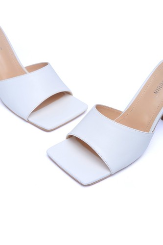 Cape Robbin Town Square auf den Knien weiße Sandalen mit mittlerem Absatz mit offener Zehenpartie - Bild 3 von 4