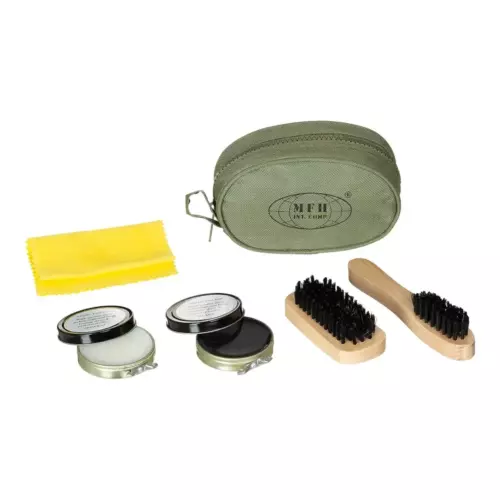 Schuhputzset MFH Schuhcreme & Bürste Reiseset Outdoor Schuhpflege Camping