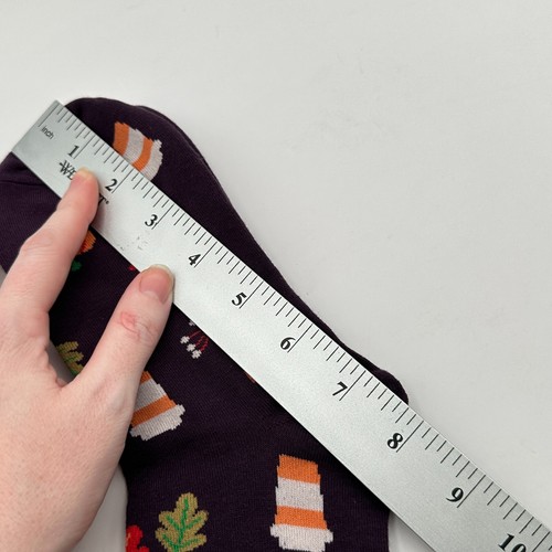 J.Crew Socks Purple PSL Pumpkin Coffee Leaf Cozy Seasonal Autumn Novelty - Picture 6 of 7