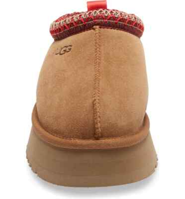 靴 UGG TAZZ Chestnut UGG TAZZ BRAID CHESTNUT SUEDE PLATFORM SLIPPERS SHOES