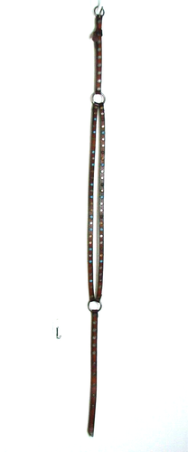 Abercrombie & Fitch Brown Leather Belt Turquoise Studded 2 Strands Thin 40" XL ? - Picture 2 of 11