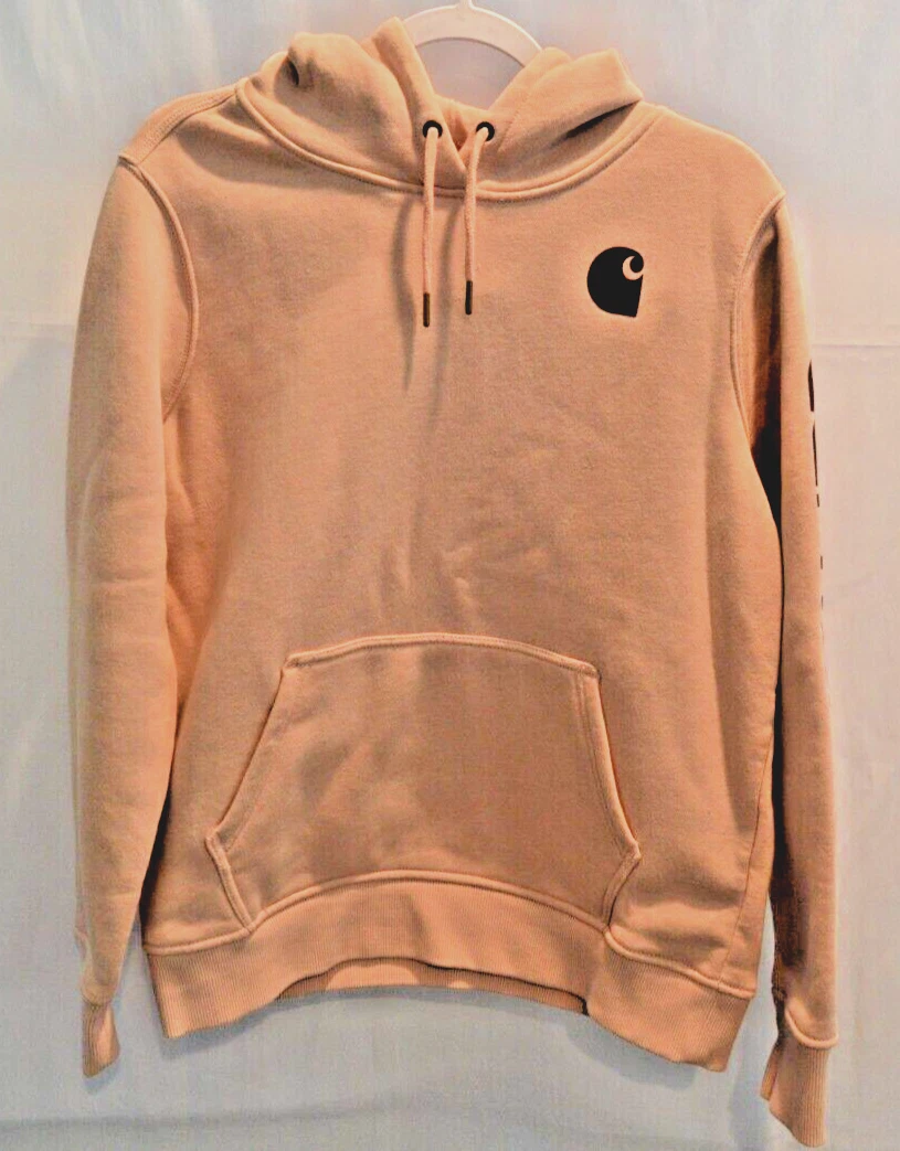 Carhartt Womens Large (12-14) Light Pink Hoodie Pullover Relaxed Fit