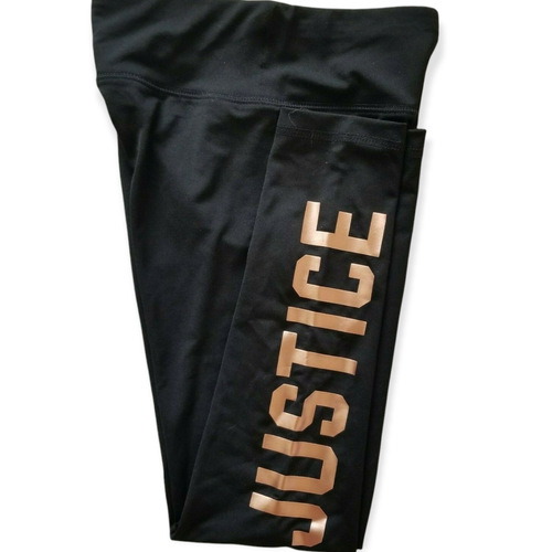JUSTICE Girls Metallic or Glitter Logo Leggings Black SELECT SIZE & MODEL NEW - Picture 19 of 20