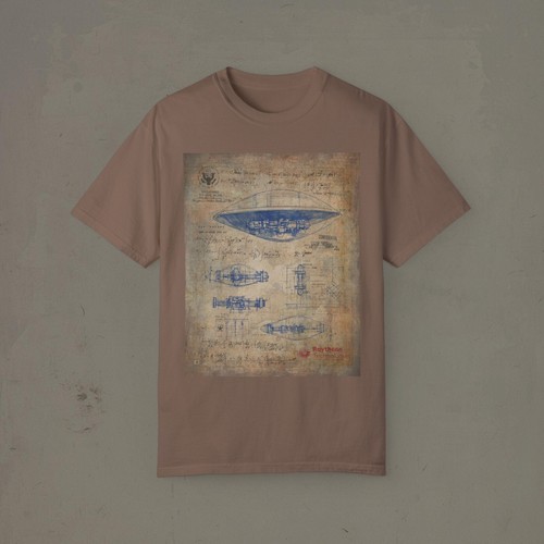 Vintage Raytheon UFO Blueprint T-Shirt, Sci-Fi Alien Math Tee, UAP Science Shirt - Bild 7 von 35