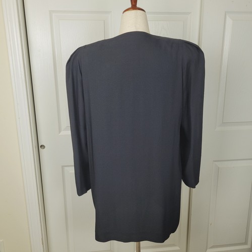 Vintage Jacke Damen 16 XL schwarz Zwillinge Nites eleganter Blazer Perlen 80er/90er Mantel - Bild 12 von 23