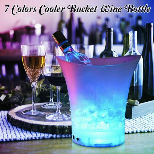5L LED Eiskübel Multicolor Luminous Ice Bucket Getränke Pcs Party Bar Haus Bier - Bild 1 von 11