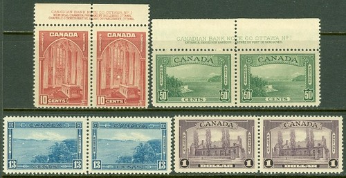 EDW1949SELL: CANADA 1938 Scott #241-42, 43-45 Paar. Alles ss, postfrisch NH. Katze 450€. - Bild 1 von 2