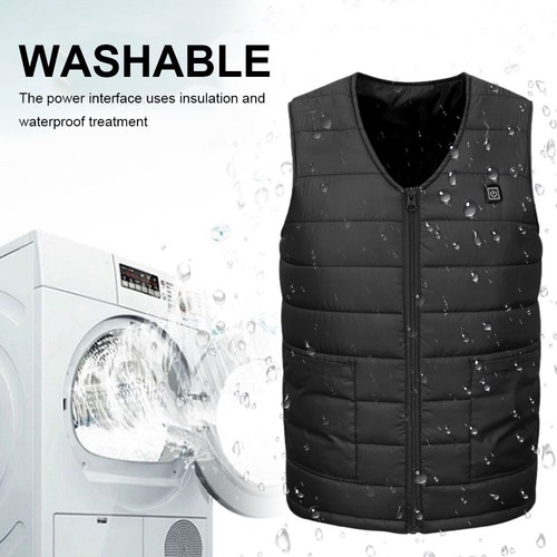 Gilet Riscaldato Senza Maniche 10/16/20 Aree Gilet Inverno Riscaldato Gilet M-7XL - Foto 9 di 24