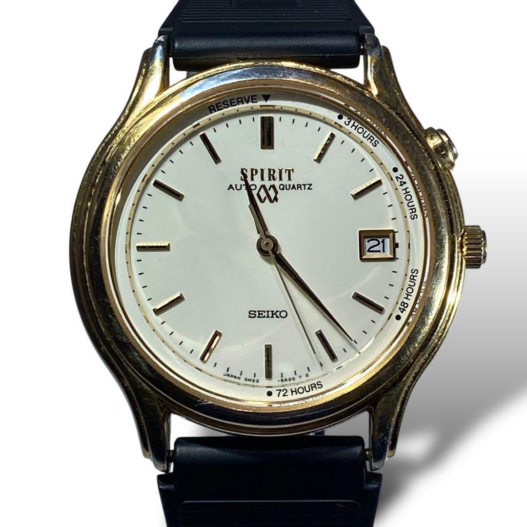 SEIKO/セイコー ◎ SPIRIT 5M22-6A10 自動巻き 腕時計 SEIKO SPIRIT 5M22-6A10 Water Resistant 5bar Base Metal