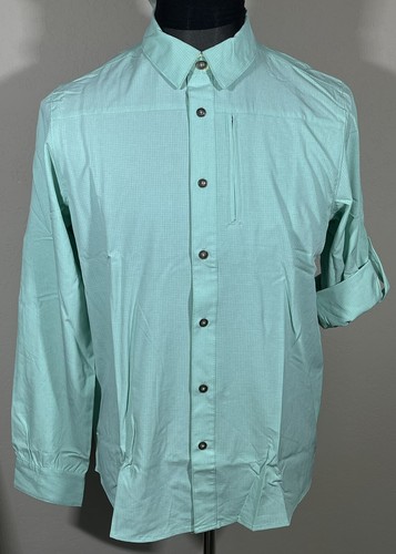 Gerry Performance Vented Shirt Green Button Up Zip Front Pocket Size M - Picture 6 of 15