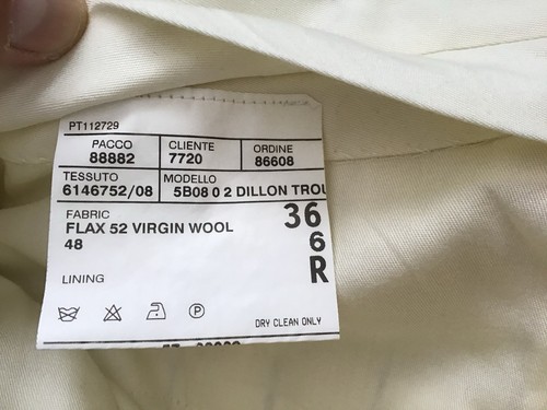Pantalones de vestir vintage Polo Ralph Lauren lana para hombre 36 R rayas crema hechos en Italia - Imagen 9 de 17