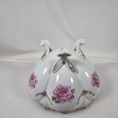 Steinmann Germany "Bridal Rose a la France" footed bowl Floral Gold Color Trim - Picture 12 of 14