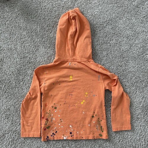 Polo Ralph Lauren Boys Long Sleeve Bear Hooded T Shirt Size 5 Orange EUC - Picture 3 of 7