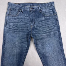 Levis Jeans Mens 36x34 Blue Bootcut 527 Denim Pant Dark Wash Workwear Whiskering