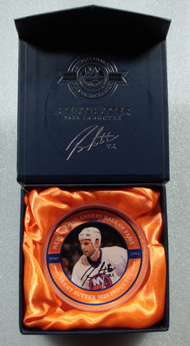 New York Islanders Hall of Fame Brent Sutter Puck NHL Hockey - Picture 1 of 6