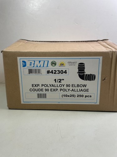 1/2" Pex 90 Elbow (250 Pack) BMI F1960 Poly Expansion 90 Degree Elbow 250pcs