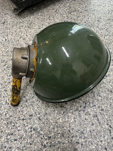 VINTAGE EMAILLE GRÜN PORZELLAN LEUCHTE ABGEWINKELT LAMPENSCHIRM INDUSTRIAL Fabrik