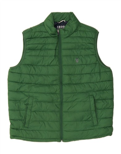 IZOD Mens Padded Gilet UK 40 Large Green Polyester RZ11