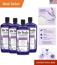 Relaxation Essential: 34 fl oz Lavender Foaming Bath with Epsom Salt - Set of 4