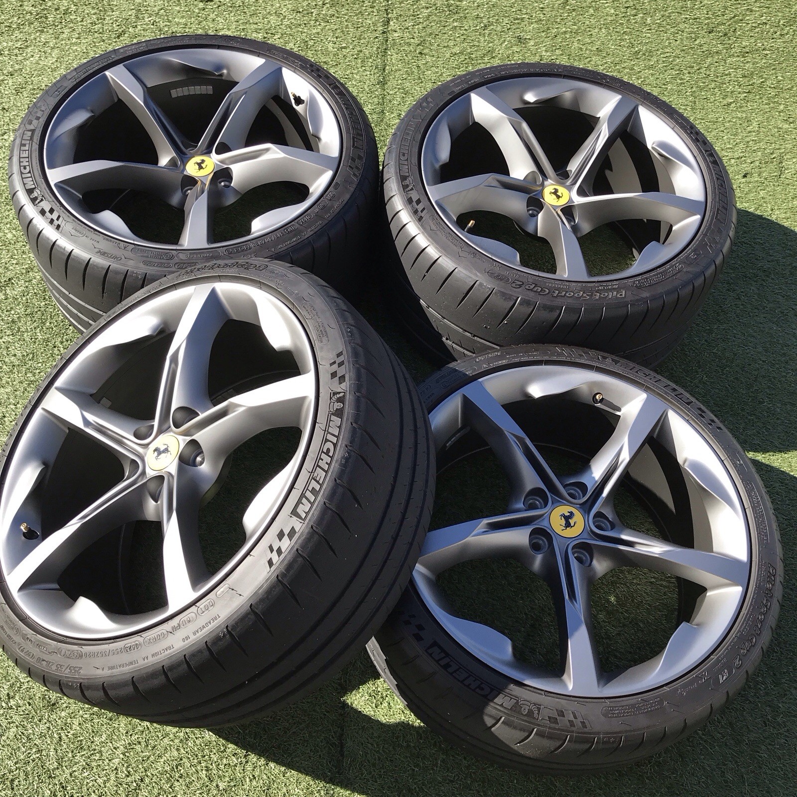 20 FERRARI SF90 RIMS TIRES ORIGINAL GENUINE WHEELS  GREY ANTHRACITE 848633