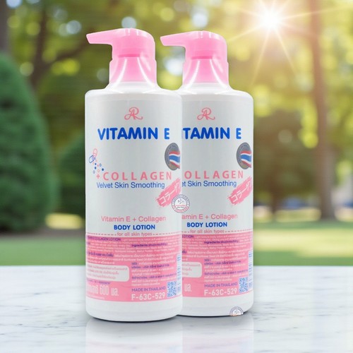 AR Vitamin E Collagen Velvety Skin Smoothing Body Lotion 600ml x 2 - Picture 1 of 4