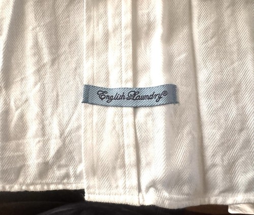 ENGLISH LAUNDRY MENS LUX DRESS SHIRT LONG SLEEVE WHITE SIZE 18 /34-35 - Picture 7 of 7